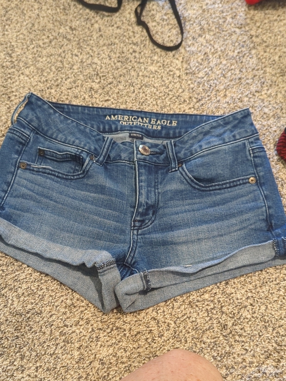 American Eagle Outfitters Blue Rolled-Hem Denim Shorts